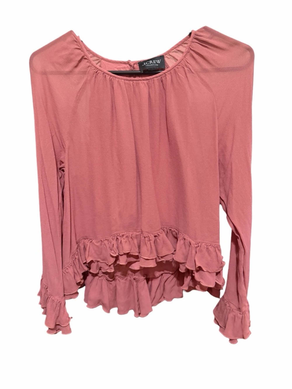J. Crew Dusty Rose Ruffle Blouse - Picture 3 of 8